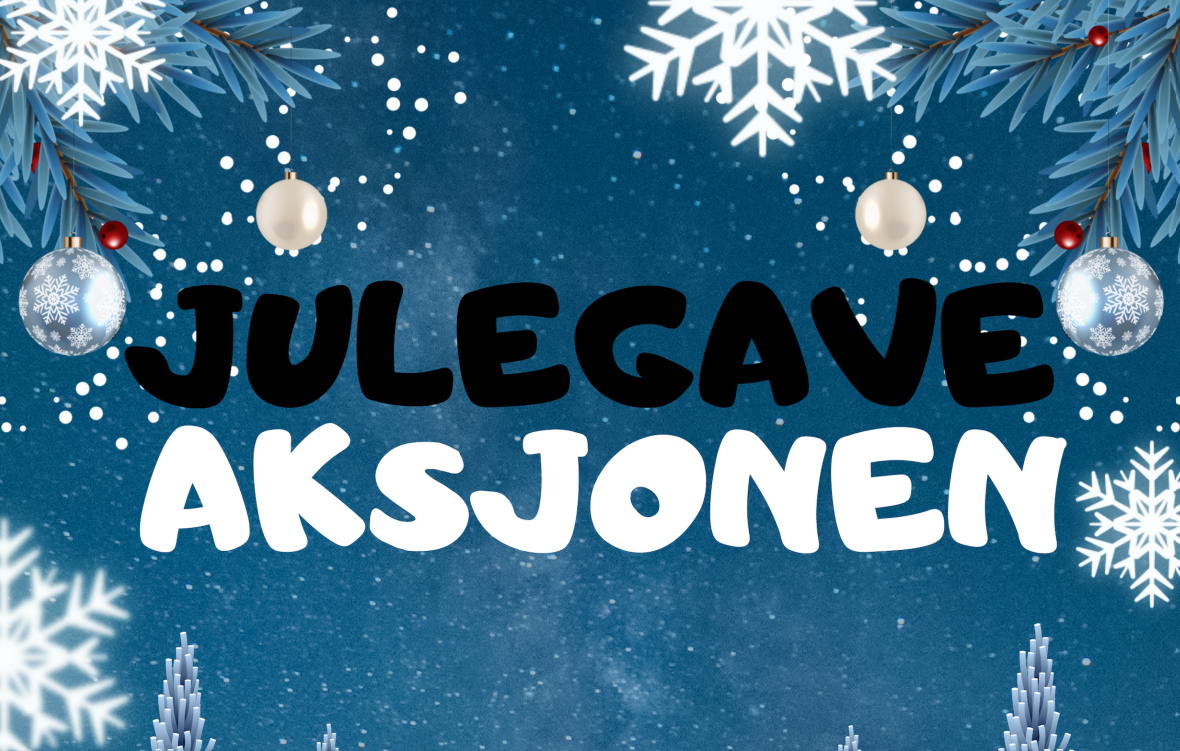 Logo for julegaveaksjonen med snø og snøkrystaller